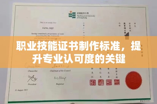 上高职业技能证书制作标准，提升专业认可度的关键
